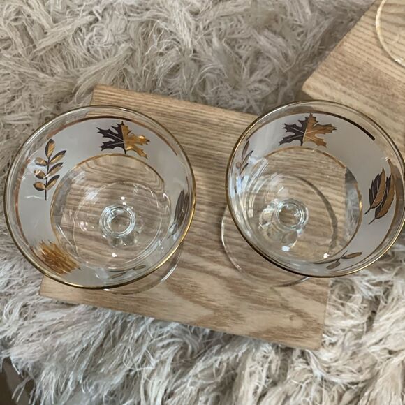 Vintage Golden Foliage Libby 8982 4oz Cocktail Glasses Set Of 6 Made In USA - Picture 7 of 17